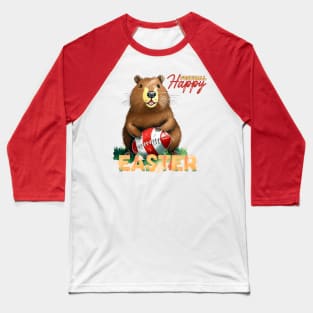 Happy easter capybara football Baseball T-Shirt